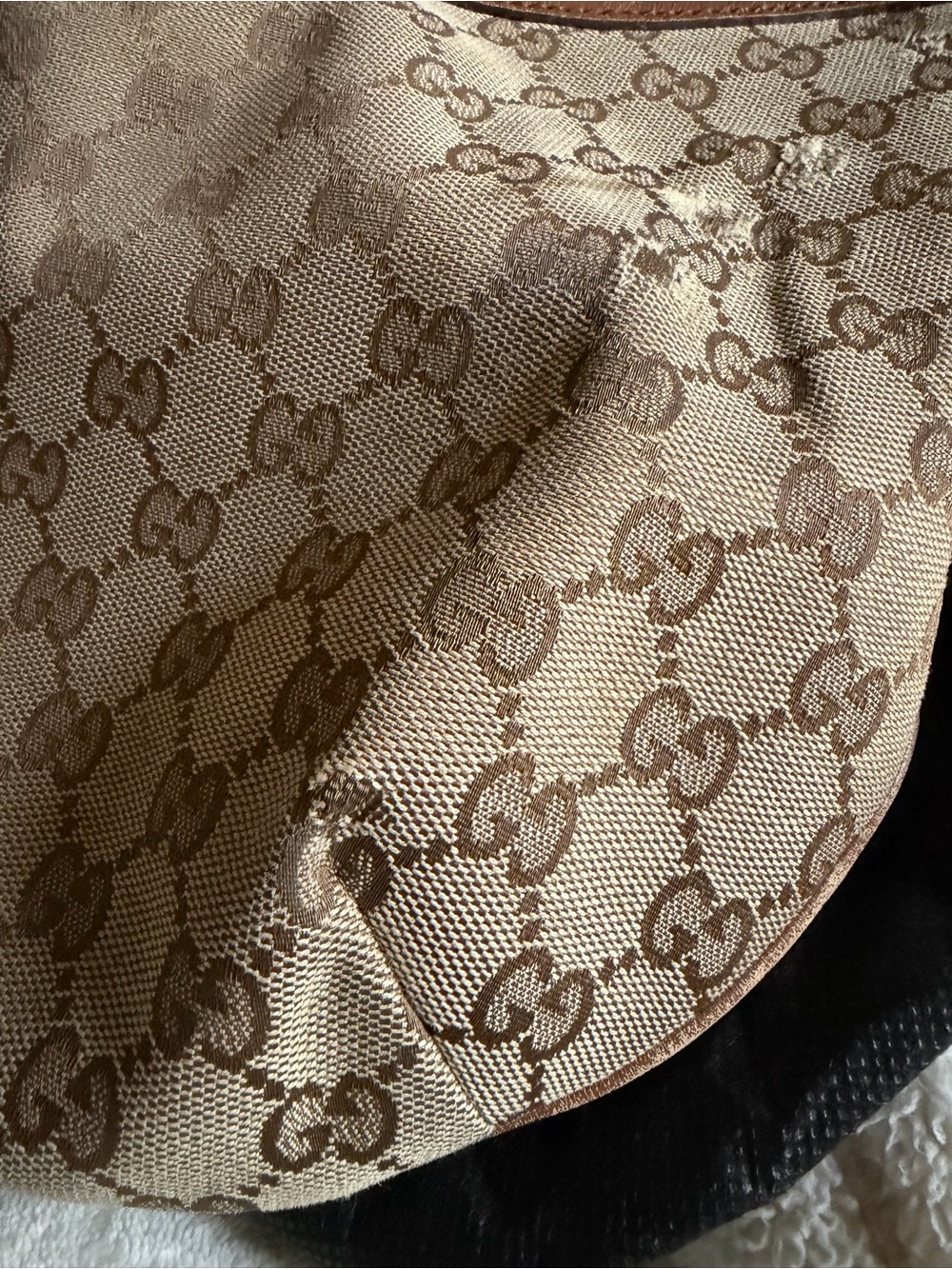 Gucci Pre-Owned Authentic Hobo Bag Monogram Canvas - callouts! - Picture 8 of 9